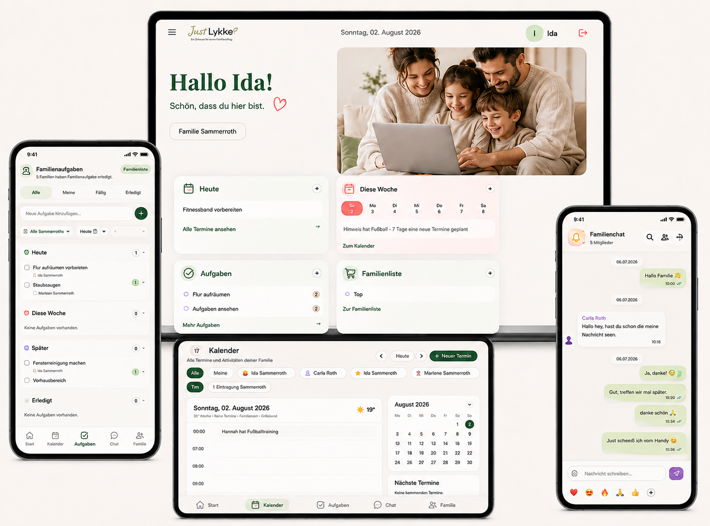 Vorschau der Familienplaner App